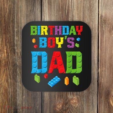 Master Builder Birthday Boy's Dad Building Bricks Blocks Men Coaster