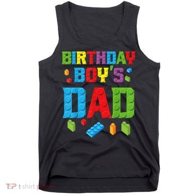 Master Builder Birthday Boy's Dad Building Bricks Blocks Men Tank Top