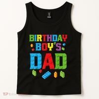 Master Builder Birthday Boy's Dad Building Bricks Blocks Men Tank Top thumb 2