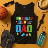Master Builder Birthday Boy's Dad Building Bricks Blocks Men Tank Top thumb 4
