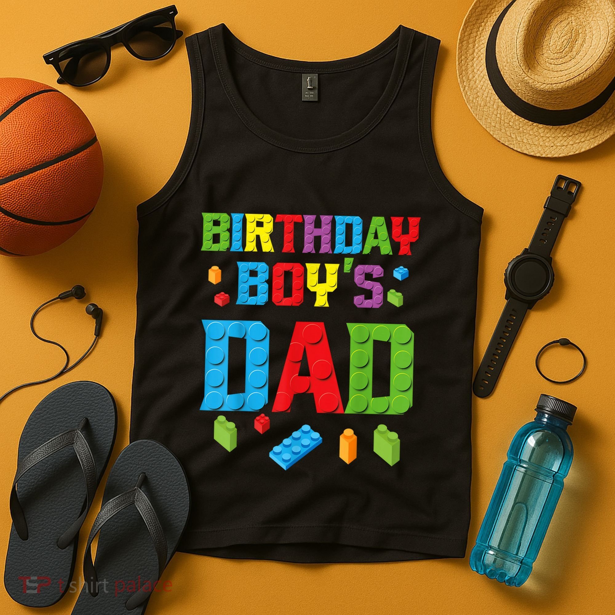 Master Builder Birthday Boy's Dad Building Bricks Blocks Men Tank Top