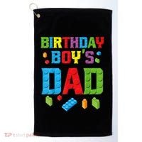 Master Builder Birthday Boy's Dad Building Bricks Blocks Men Golf Towel thumb 0
