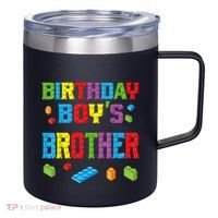 Master Builder Birthday Boy's Brother Building Bricks Blocks 12oz Stainless Steel Coffee Mug thumb 0