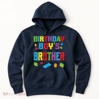 Master Builder Birthday Boy's Brother Building Bricks Blocks Hoodie thumb 0