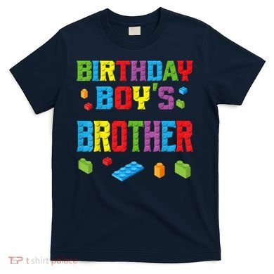 Master Builder Birthday Boy's Brother Building Bricks Blocks T-Shirt