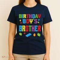 Master Builder Birthday Boy's Brother Building Bricks Blocks T-Shirt thumb 4