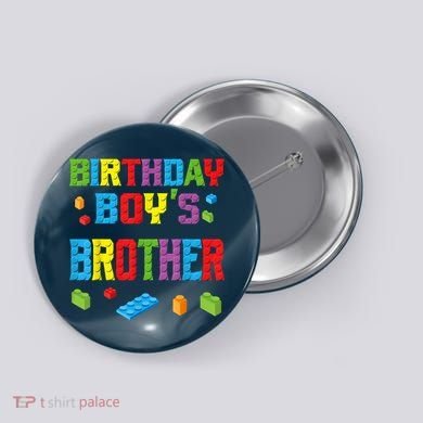 Master Builder Birthday Boy's Brother Building Bricks Blocks Button