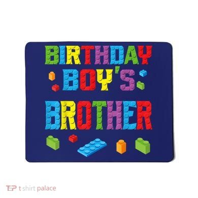Master Builder Birthday Boy's Brother Building Bricks Blocks Mousepad