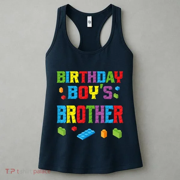 Master Builder Birthday Boy's Brother Building Bricks Blocks Women's Tank Top