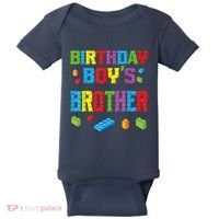 Master Builder Birthday Boy's Brother Building Bricks Blocks Baby Bodysuit thumb 0