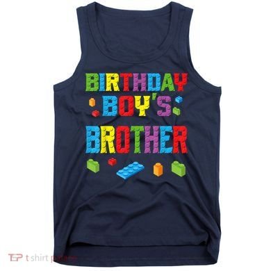 Master Builder Birthday Boy's Brother Building Bricks Blocks Tank Top