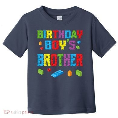 Master Builder Birthday Boy's Brother Building Bricks Blocks Toddler T-Shirt