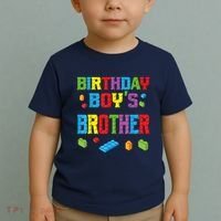 Master Builder Birthday Boy's Brother Building Bricks Blocks Toddler T-Shirt thumb 2