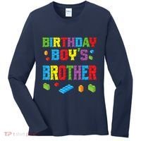 Master Builder Birthday Boy's Brother Building Bricks Blocks Women's Long Sleeve Shirt thumb 0