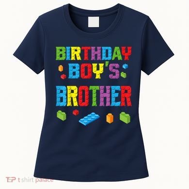 Master Builder Birthday Boy's Brother Building Bricks Blocks Women's T-Shirt
