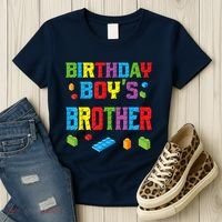Master Builder Birthday Boy's Brother Building Bricks Blocks Women's T-Shirt thumb 3
