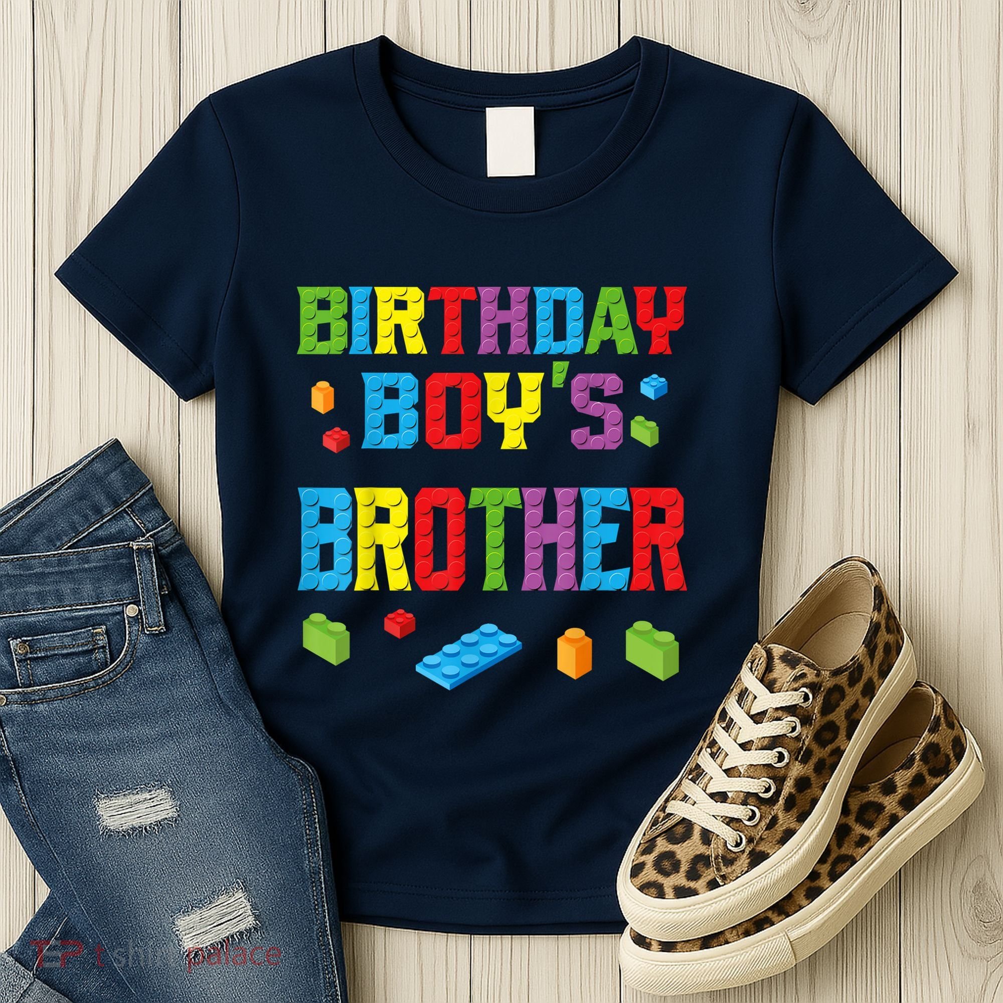Master Builder Birthday Boy's Brother Building Bricks Blocks Women's T-Shirt