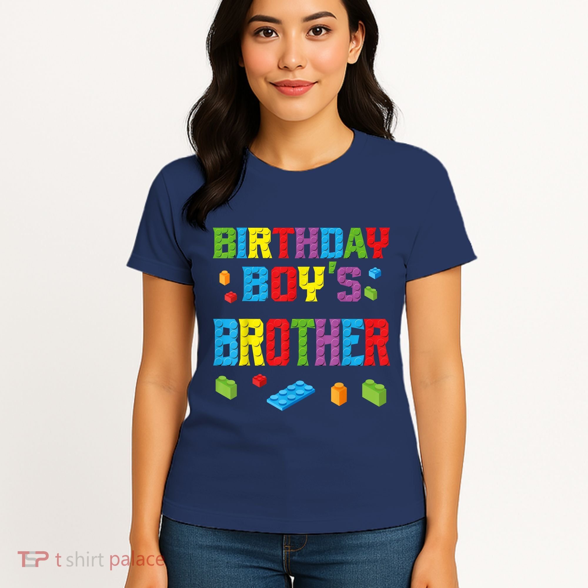 Master Builder Birthday Boy's Brother Building Bricks Blocks Women's T-Shirt