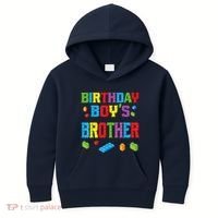 Master Builder Birthday Boy's Brother Building Bricks Blocks Kids Hoodie thumb 0