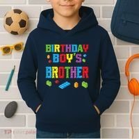 Master Builder Birthday Boy's Brother Building Bricks Blocks Kids Hoodie thumb 2