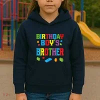 Master Builder Birthday Boy's Brother Building Bricks Blocks Kids Hoodie thumb 3