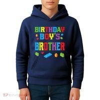 Master Builder Birthday Boy's Brother Building Bricks Blocks Kids Hoodie thumb 4