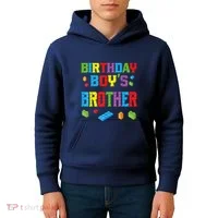 Master Builder Birthday Boy's Brother Building Bricks Blocks Kids Hoodie thumb 4