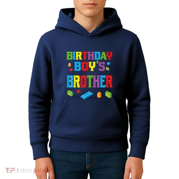 Master Builder Birthday Boy's Brother Building Bricks Blocks Kids Hoodie