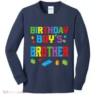 Master Builder Birthday Boy's Brother Building Bricks Blocks Kids Long Sleeve Shirt thumb 0
