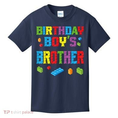 Master Builder Birthday Boy's Brother Building Bricks Blocks Kids T-Shirt