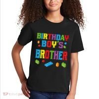 Master Builder Birthday Boy's Brother Building Bricks Blocks Kids T-Shirt thumb 2