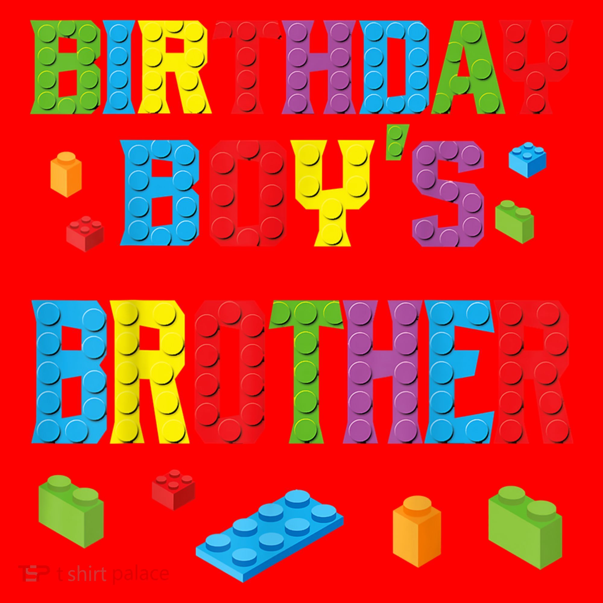 Master Builder Birthday Boy's Brother Building Bricks Blocks Santa Hat