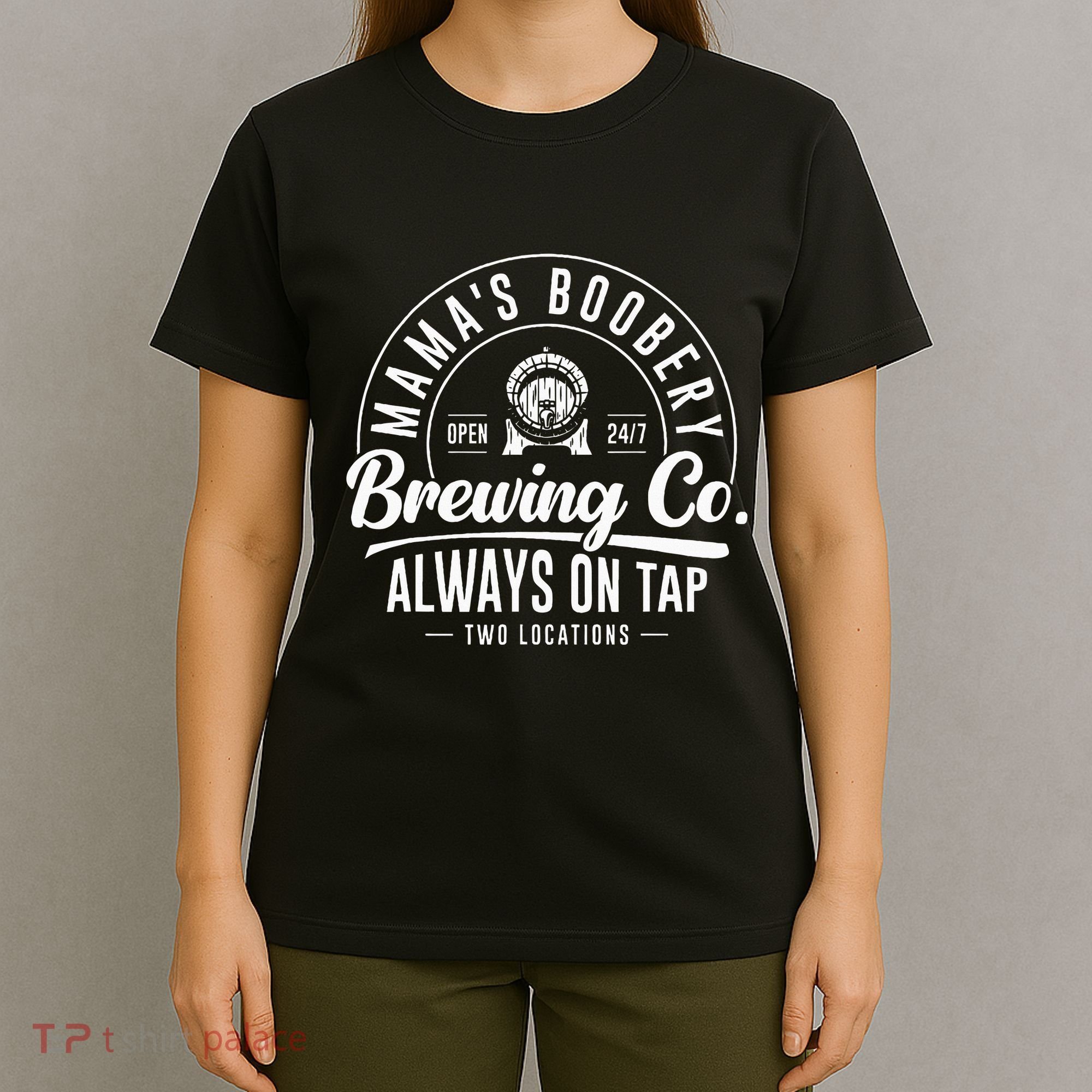 MamaS Boobery Brewing Co New Mom Breastfeeding Funny T-Shirt