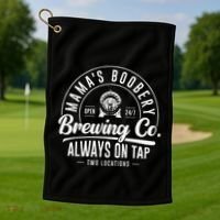 MamaS Boobery Brewing Co New Mom Breastfeeding Funny Golf Towel thumb 1