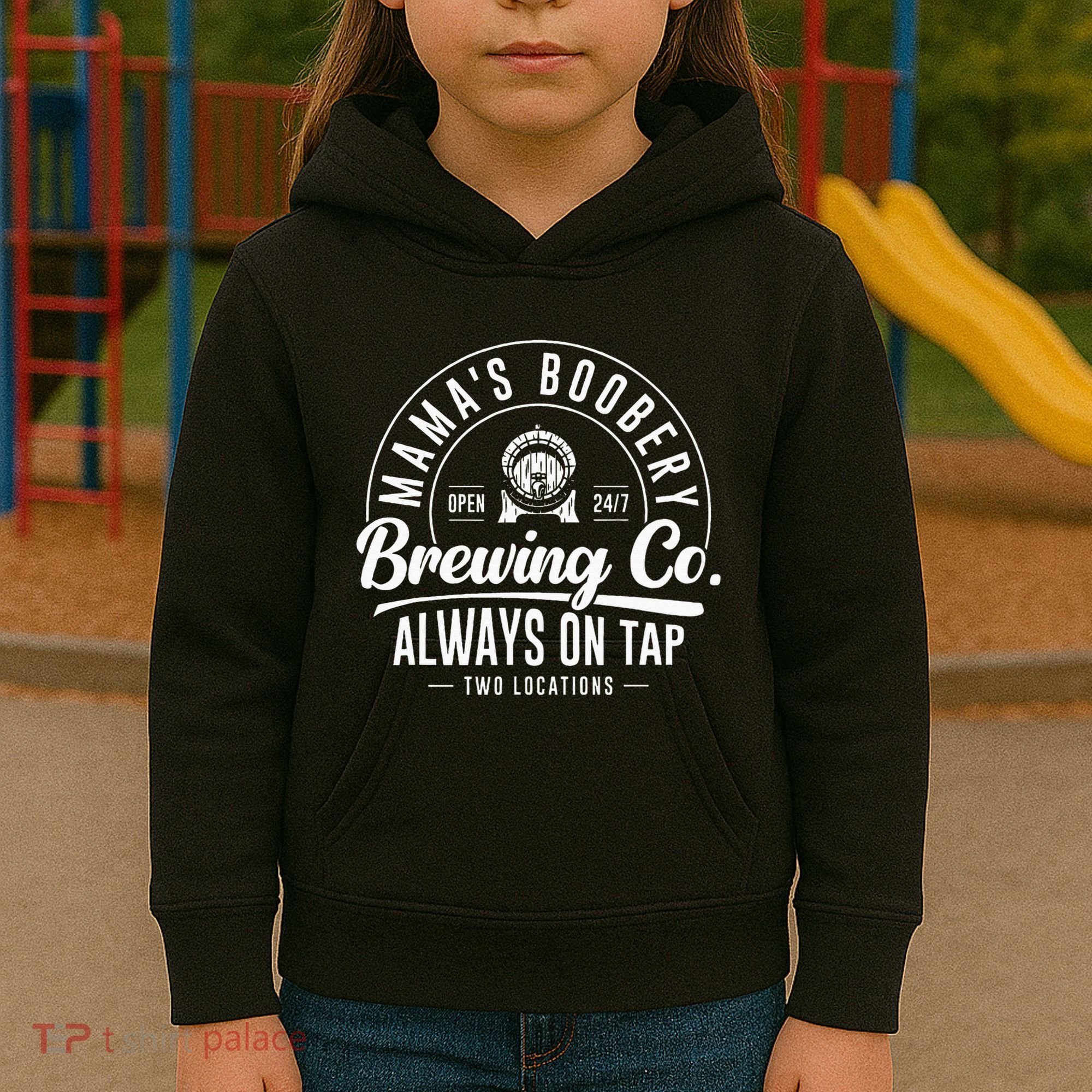MamaS Boobery Brewing Co New Mom Breastfeeding Funny Kids Hoodie