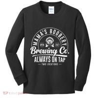MamaS Boobery Brewing Co New Mom Breastfeeding Funny Kids Long Sleeve Shirt thumb 0
