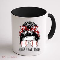 Messy Bun Baseball Mom Coffee Mug thumb 1
