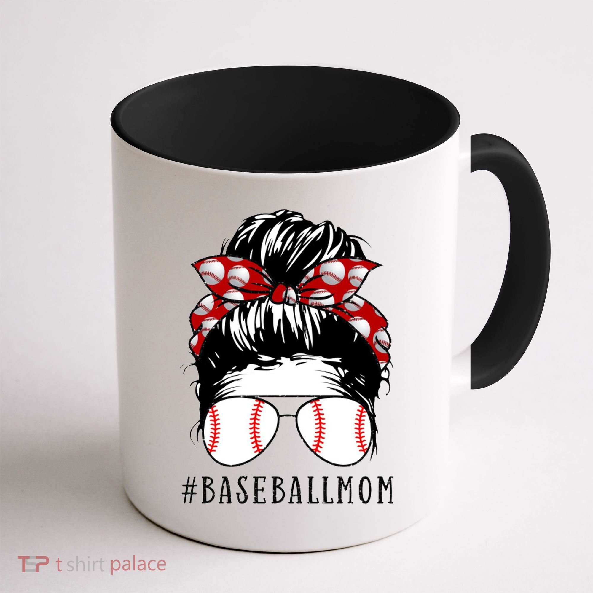 Messy Bun Baseball Mom Coffee Mug