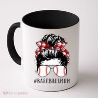 Messy Bun Baseball Mom Coffee Mug thumb 0