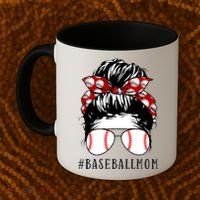 Messy Bun Baseball Mom Coffee Mug thumb 2