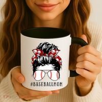 Messy Bun Baseball Mom Coffee Mug thumb 3