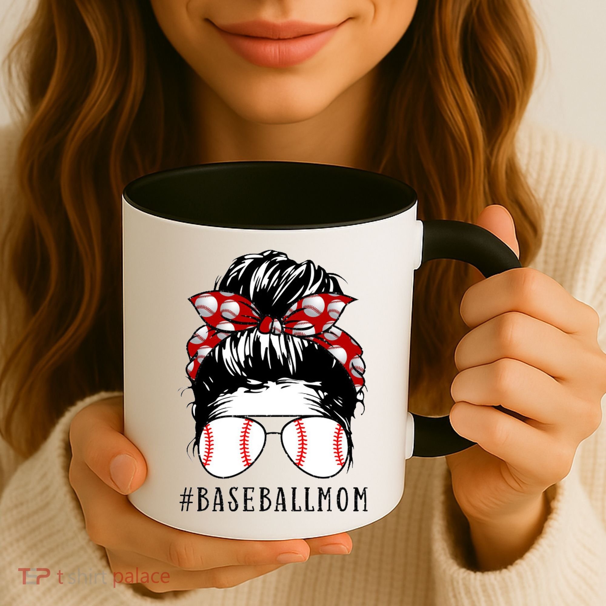 Messy Bun Baseball Mom Coffee Mug