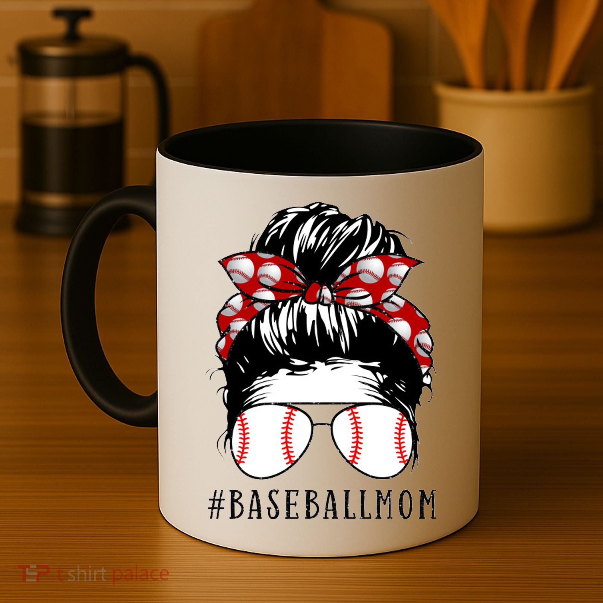 Messy Bun Baseball Mom Coffee Mug