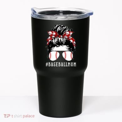 Messy Bun Baseball Mom Tumbler