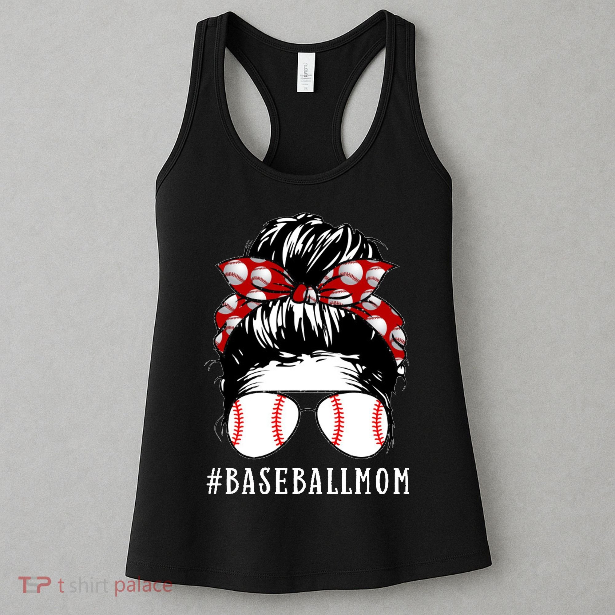 Messy Bun Baseball Mom Women's Tank Top
