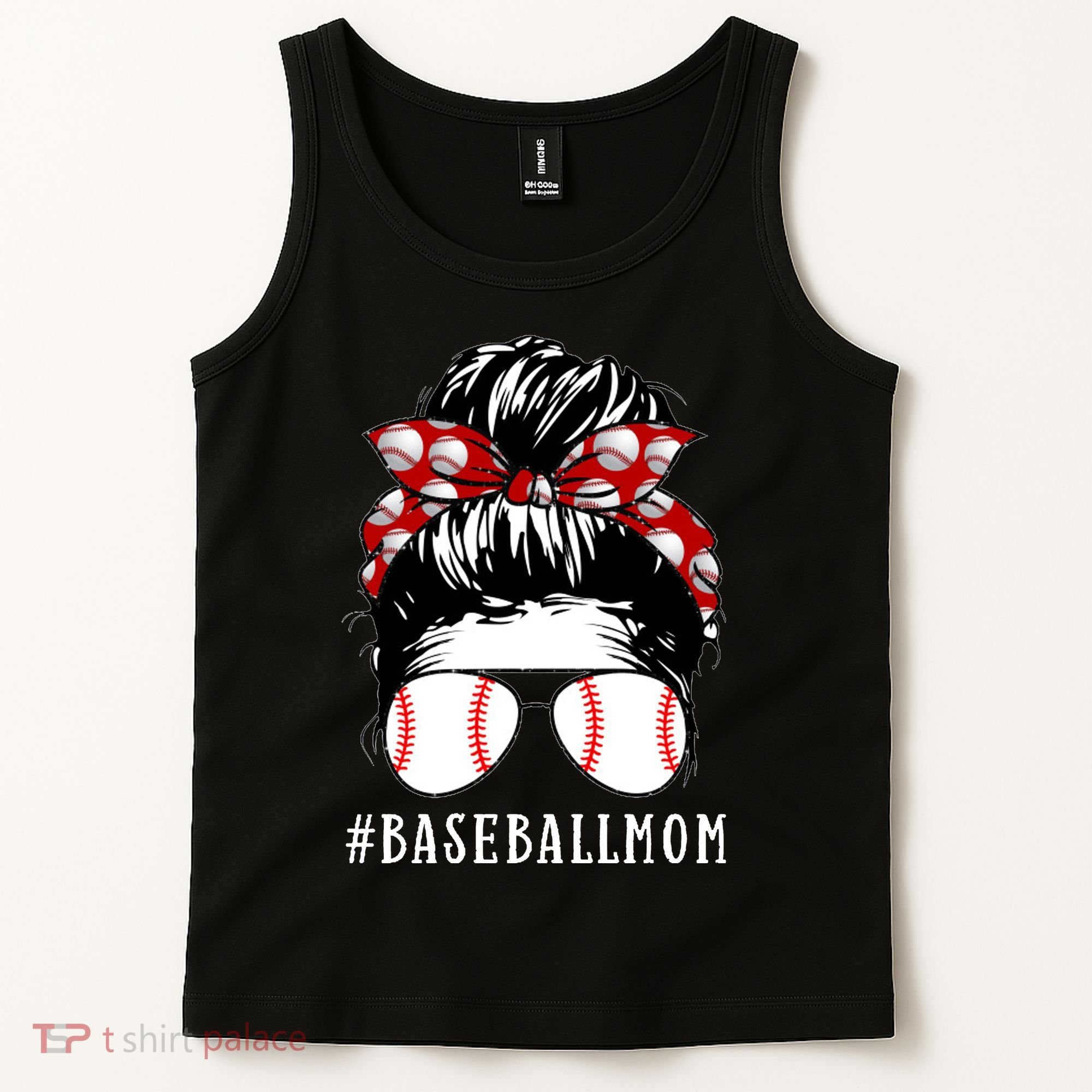 Messy Bun Baseball Mom Tank Top