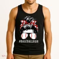 Messy Bun Baseball Mom Tank Top thumb 3