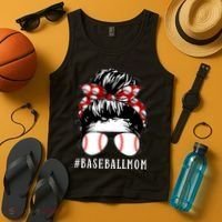 Messy Bun Baseball Mom Tank Top thumb 4