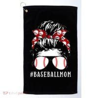 Messy Bun Baseball Mom Golf Towel thumb 0