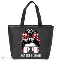 Messy Bun Baseball Mom Tote Bag thumb 0